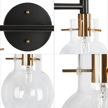 Aiglitis 2-Light Black and Brass Vanity Light