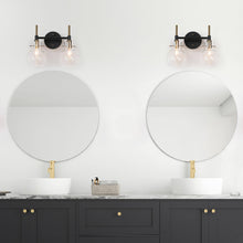 Aiglitis 2-Light Black and Brass Vanity Light