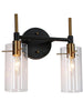 Crassula 2-Light Black and Brass Vanity Light