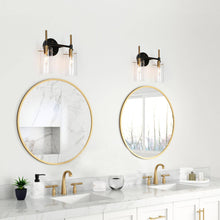 Crassula 2-Light Black and Brass Vanity Light