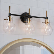 Aiglitis 3-Light Black and Brass Vanity Light