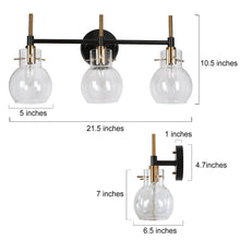 Aiglitis 3-Light Black and Brass Vanity Light