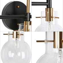 Aiglitis 3-Light Black and Brass Vanity Light