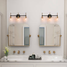 Crassula 3-Light Black and Brass Vanity Light