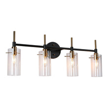 Crassula 4-Light Black and Brass Vanity Light