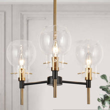 Aiglitis 3-Light 16" Modern Black and Gold Chandelier, Radial