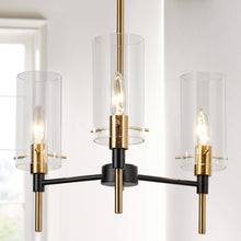 Crassula 3-Light 15" Modern Brass Chandelier, Radial Cylinder