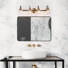 Thelonious 4-Light Black and Brass Vanity Light