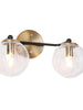 Vellichor 2-Light Black and Brass Vanity Light