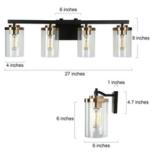 Mysticulinary 4-Light Black and Brass Vanity Light