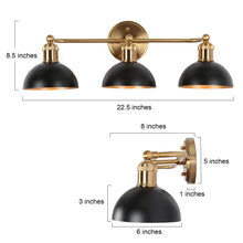 Nephropsidae 3-Light Black and Brass Vanity Light