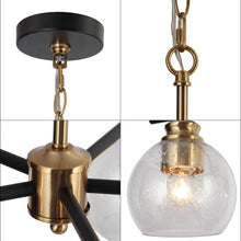 Amaryllis 5-Light 23" Modern Black and Gold Chandelier, Sputnik