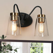 Neil 2-Light Black and Brass Vanity Light