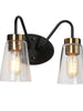 Neil 2-Light Black and Brass Vanity Light