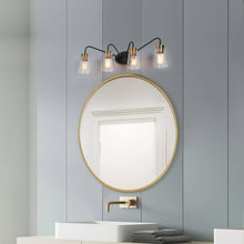 Neil 4-Light Black and Brass Vanity Light