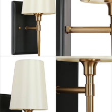 Baoceal 1-Light Black and Gold Fabric Wallchiere Wall Sconce