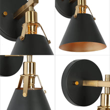 Ives 1-Light Modern Black and Gold Cone Wall Sconces