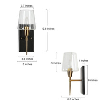 Baoceal 3-Light Modern Black & Gold Seeded-Glass Wall Sconces