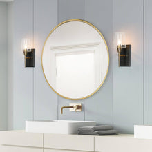 Baoceal 3-Light Modern Black & Gold Seeded-Glass Wall Sconces