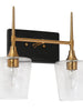 Baoceal 2-Light Black and Brass Vanity Light