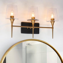 Baoceal 3-Light Black and Brass Vanity Light