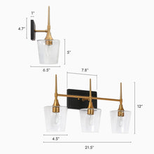 Baoceal 3-Light Black and Brass Vanity Light