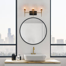 Baoceal 3-Light Black and Brass Vanity Light