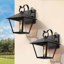 Nigracrata 10"H 1-Light Black Outdoor Wall Light Set of 2