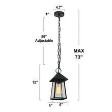 Shelijars 1-Light Mini Black Outdoor Pendant Light