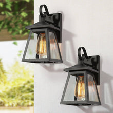 Azhariaesticu 12"H 1-Light Black Outdoor Wall Light Set of 2