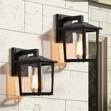 Oclatsduaq 9"H 1-Light Black Outdoor Wall Lantern Set of 2