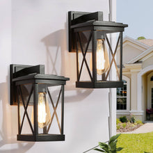 Ellaetria 10.2"H 1-Light Black Outdoor Wall Light Set of 2