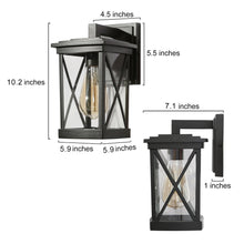 Ellaetria 10.2"H 1-Light Black Outdoor Wall Light Set of 2