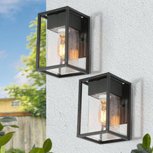 Citeaka 9"H 1-Light Black Outdoor Wall Light Set of 2