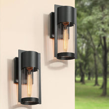 Zoriluna 11.5"H 1-Light Black Outdoor Wall Lantern Set of 2