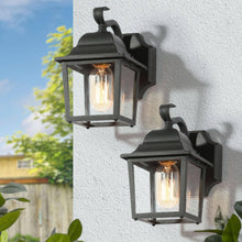 Skubnkoh 8"H 1-Light Black Outdoor Wall Lantern Set of 2