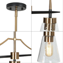 Greenriver 3-Light Large Black&Brass Modern Linear Kitchen Island Light