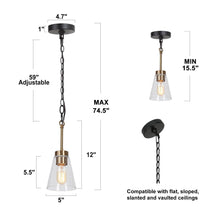 Greenriver 1-Light Mini Black Modern Pendant Light Fixtures