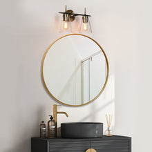 Greenriver 2-Light Black and Brass Vanity Light