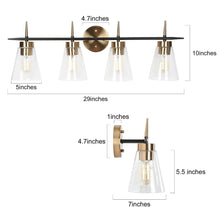 Greenriver 4-Light Black and Brass Vanity Light