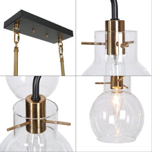 Aiglitis 6-Light 28-in Black&Brass Modern Linear Kitchen Island Light