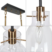 Aviannaiser 6-Light 28-in Black&Brass Modern Linear Kitchen Island Light