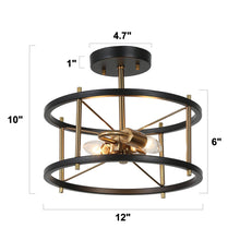 Lerwickiss 2-Light Mini Black Semi-Flush-Mount Light