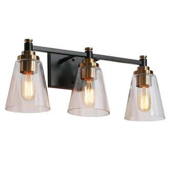 Lafontaine 3-Light Black and Brass Vanity Light