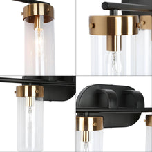 Jujueo 4-Light Black and Brass Vanity Light