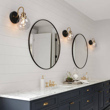 Boyce 1-Light Black & Gold with Globe Clear Glass Wall Sconces