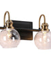 Boyce 2-Light Black and Brass Vanity Light