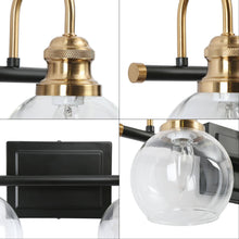 Boyce 2-Light Black and Brass Vanity Light