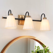 Jacarmellia 3-Light Black and Brass Vanity Light