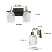 Loniramaja 2-Light Black and Brass Vanity Light